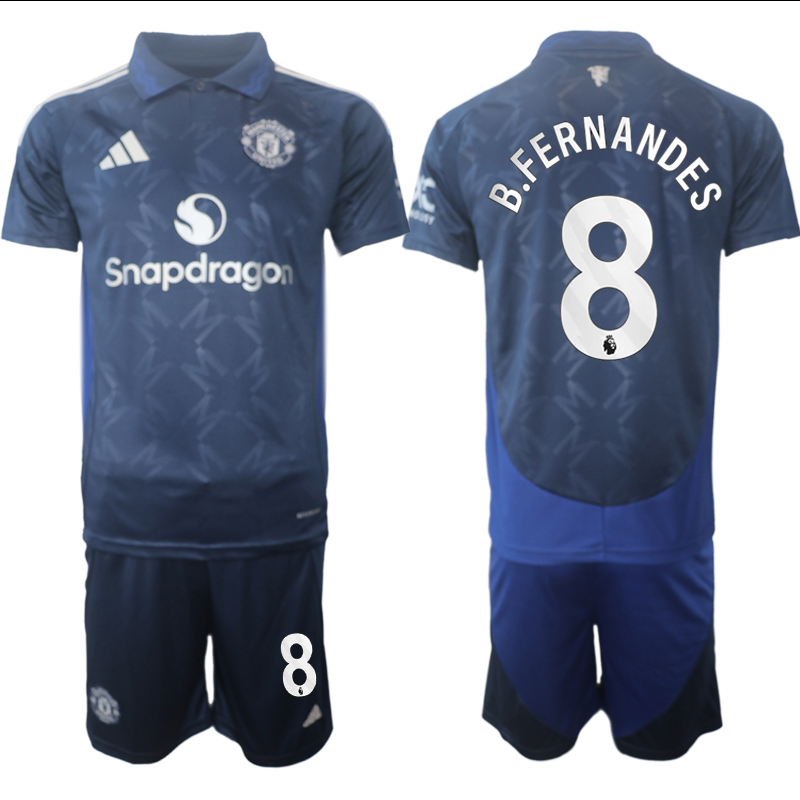 Men 2024-2025 Club Manchester United away blue #8 Soccer Jersey